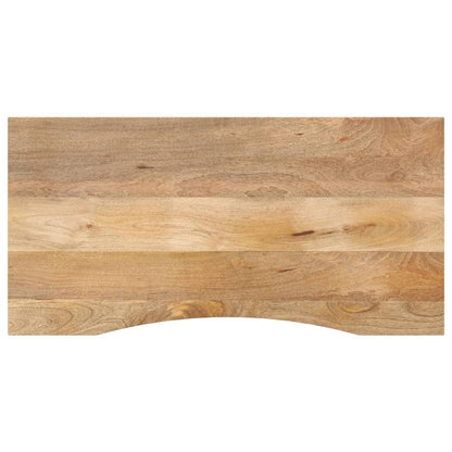 Piano Scrivania con Curva 140x60x2,5cm Massello Grezzo di Mango