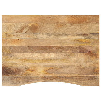 Piano Scrivania con Curva 110x80x2,5cm Massello Grezzo di Mango
