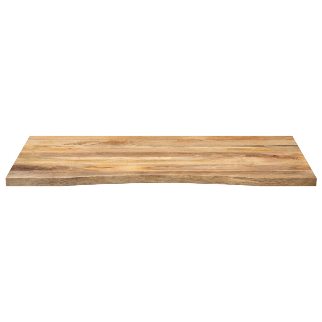 Piano Scrivania con Curva 110x80x2,5cm Massello Grezzo di Mango
