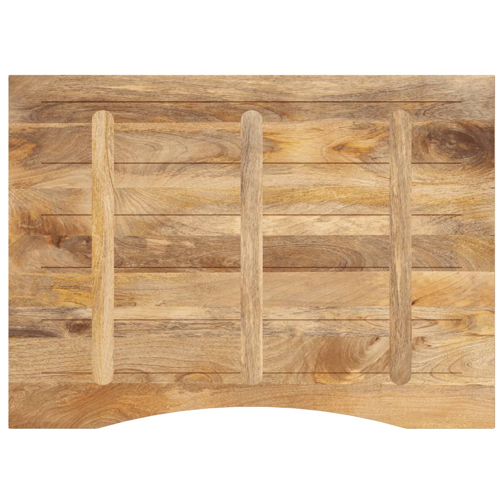 Piano Scrivania con Curva 110x80x2,5cm Massello Grezzo di Mango