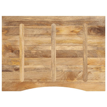 Piano Scrivania con Curva 110x80x2,5cm Massello Grezzo di Mango