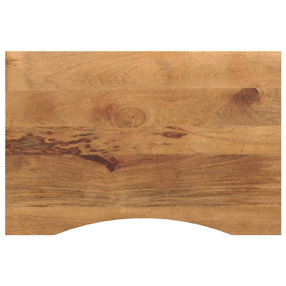 Piano Scrivania con Curva 80x50x2,5 cm Massello Grezzo di Mango