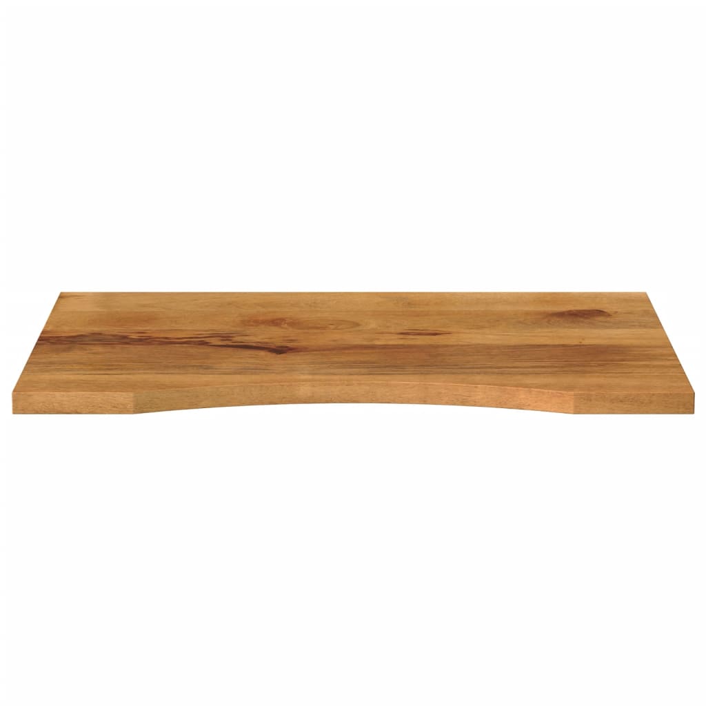 Piano Scrivania con Curva 80x50x2,5 cm Massello Grezzo di Mango