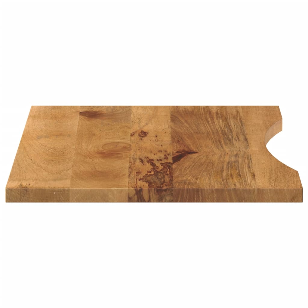 Piano Scrivania con Curva 80x50x2,5 cm Massello Grezzo di Mango