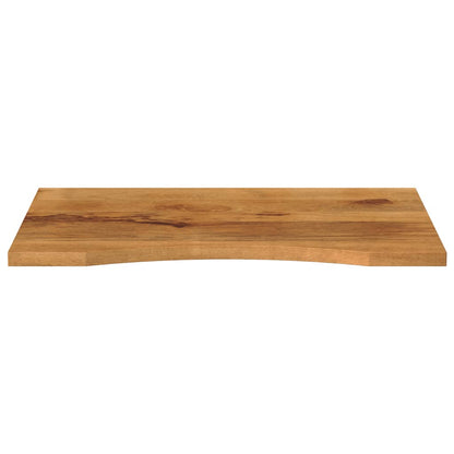 Piano Scrivania con Curva 100x50x2,5cm Massello Grezzo di Mango