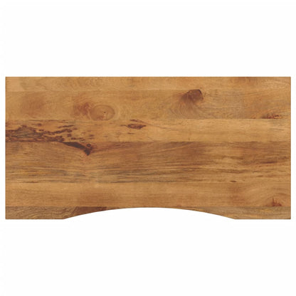 Piano Scrivania con Curva 110x50x2,5cm Massello Grezzo di Mango