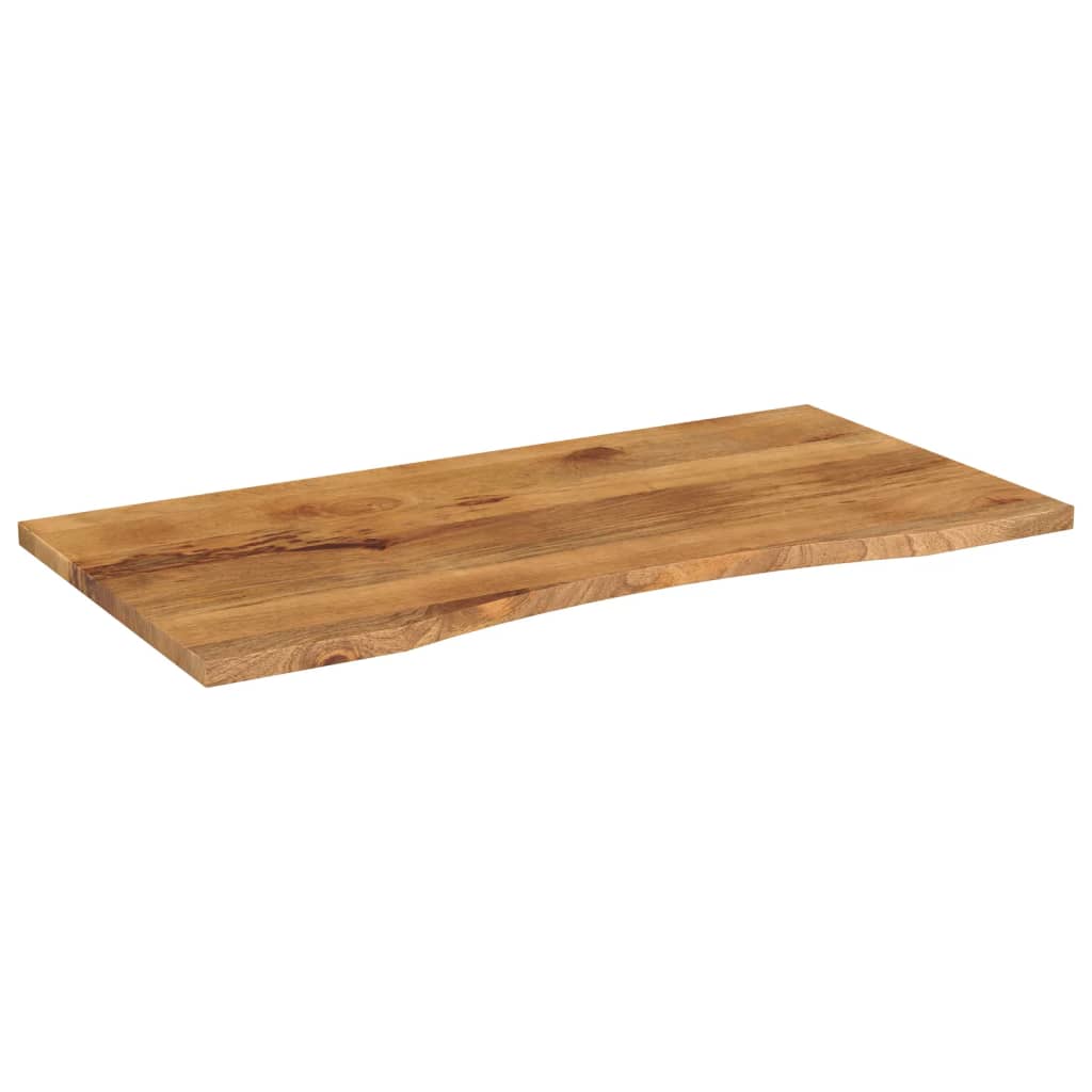 Piano Scrivania con Curva 110x50x2,5cm Massello Grezzo di Mango