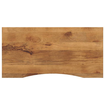 Piano Scrivania con Curva 140x50x2,5cm Massello Grezzo di Mango