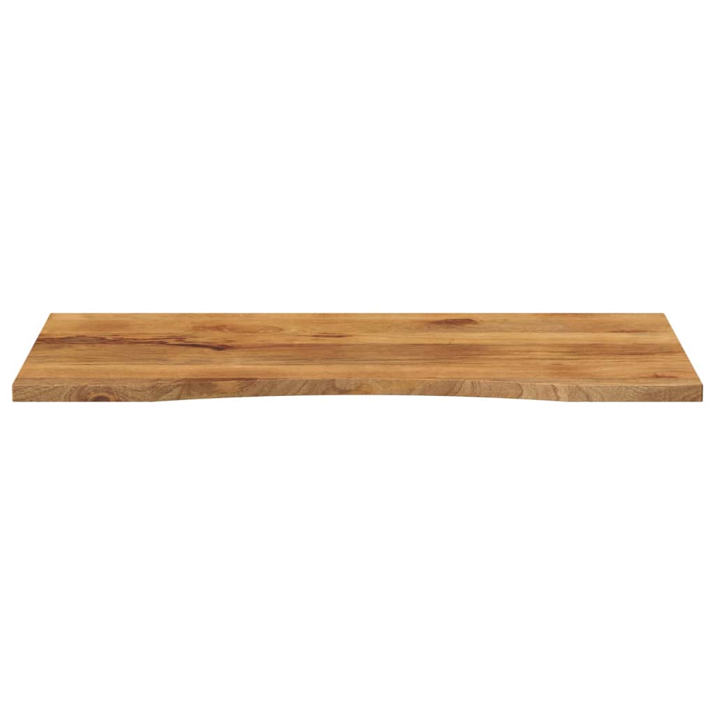 Piano Scrivania con Curva 140x50x2,5cm Massello Grezzo di Mango