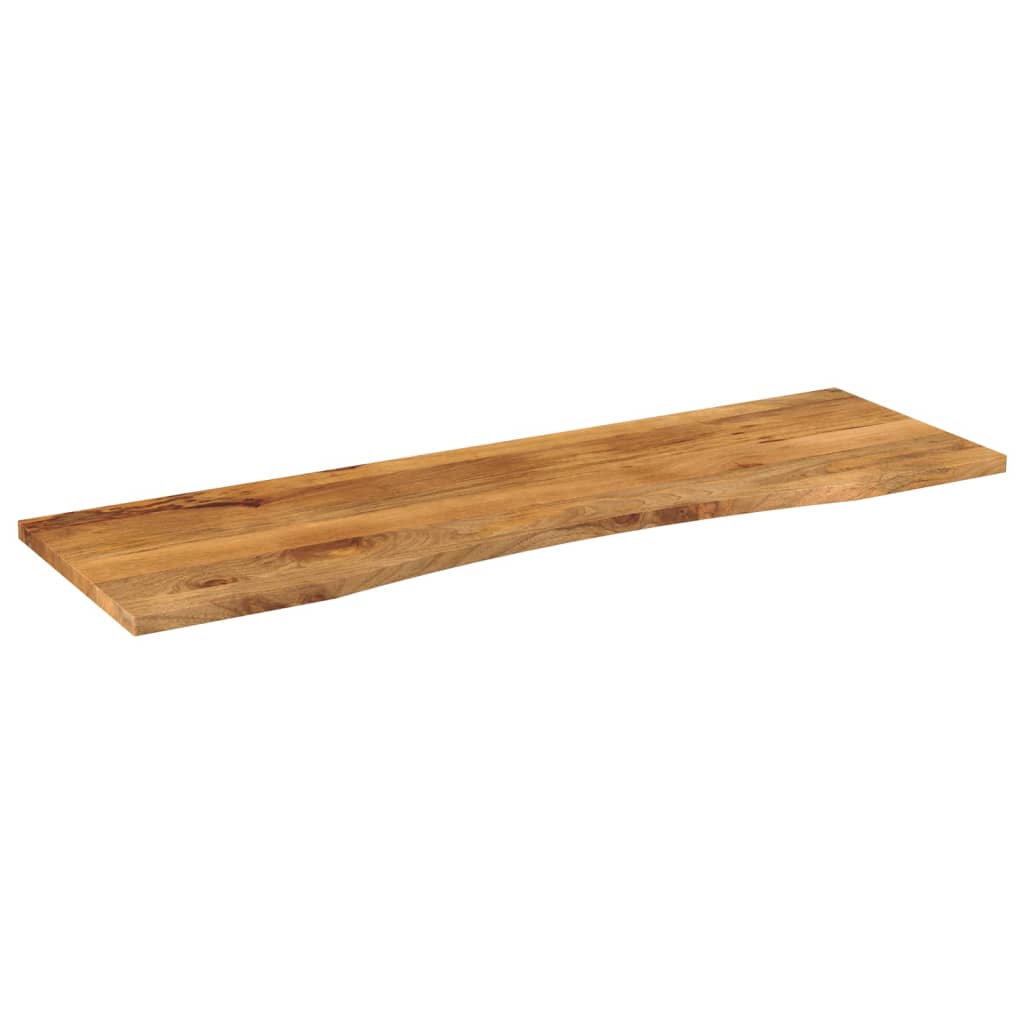 Piano Scrivania con Curva 160x50x2,5cm Massello Grezzo di Mango