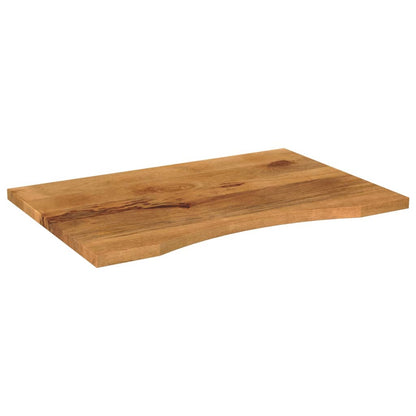 Piano Scrivania con Curva 80x60x2,5 cm Massello Grezzo di Mango