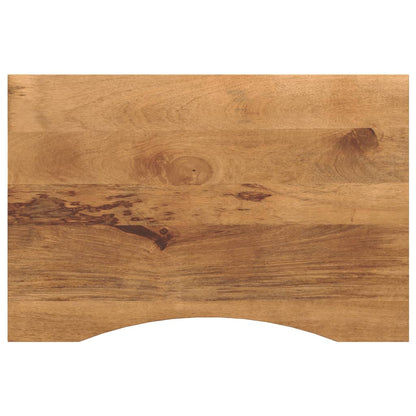 Piano Scrivania con Curva 90x60x2,5 cm Massello Grezzo di Mango