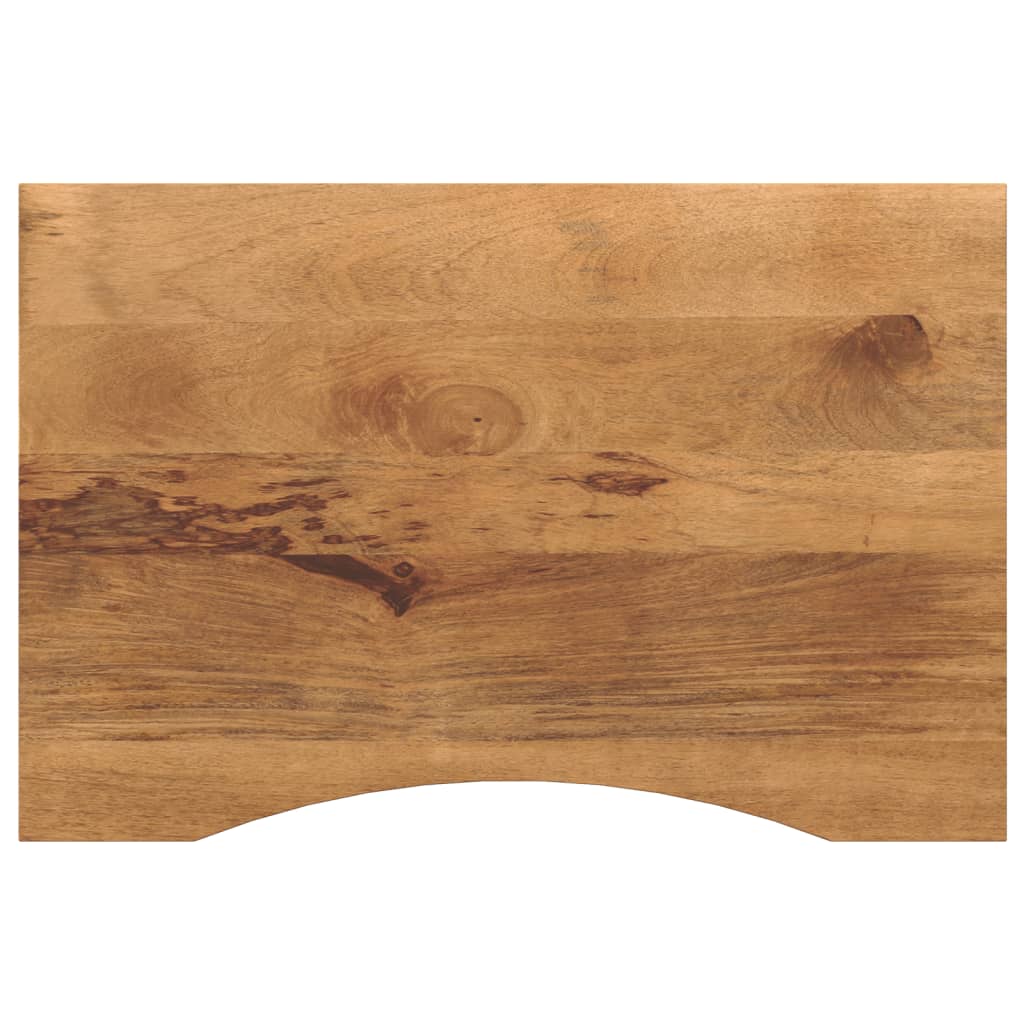 Piano Scrivania con Curva 100x60x2,5cm Massello Grezzo di Mango