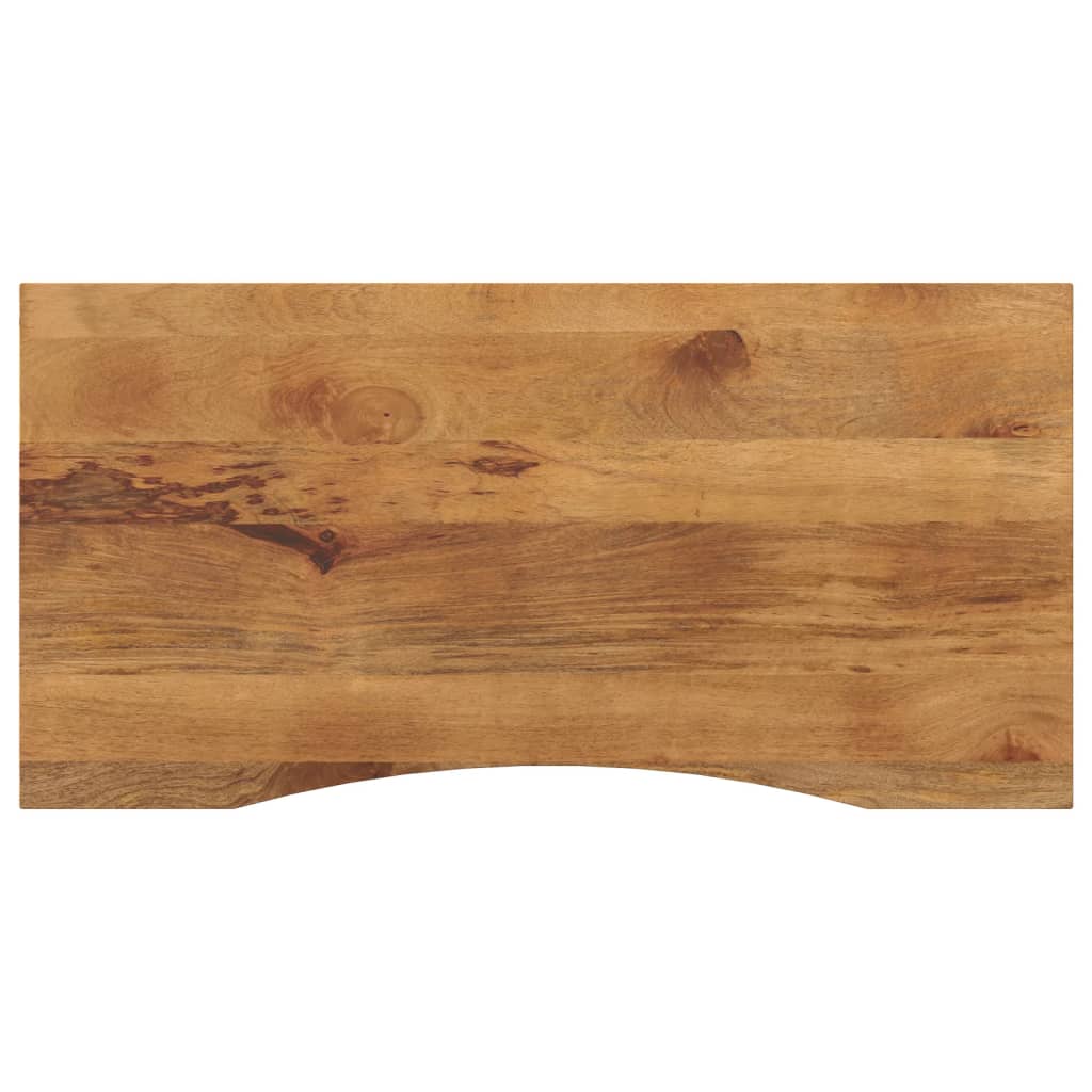 Piano Scrivania con Curva 110x60x2,5cm Massello Grezzo di Mango