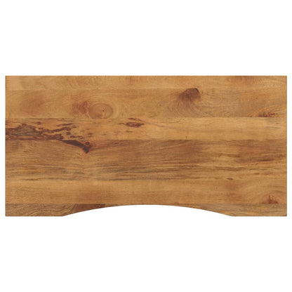 Piano Scrivania con Curva 120x60x2,5cm Massello Grezzo di Mango