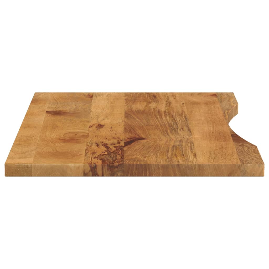Piano Scrivania con Curva 120x60x2,5cm Massello Grezzo di Mango
