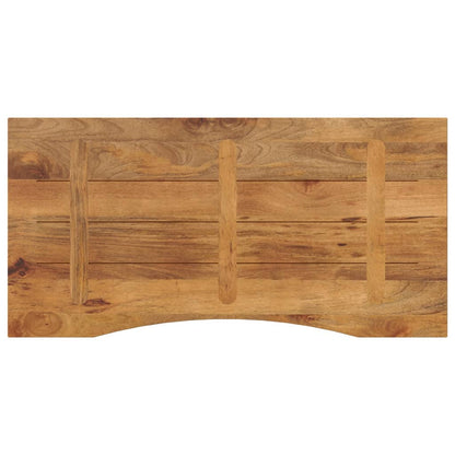 Piano Scrivania con Curva 140x60x2,5cm Massello Grezzo di Mango