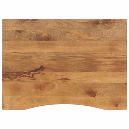 Piano Scrivania con Curva 100x80x2,5cm Massello Grezzo di Mango
