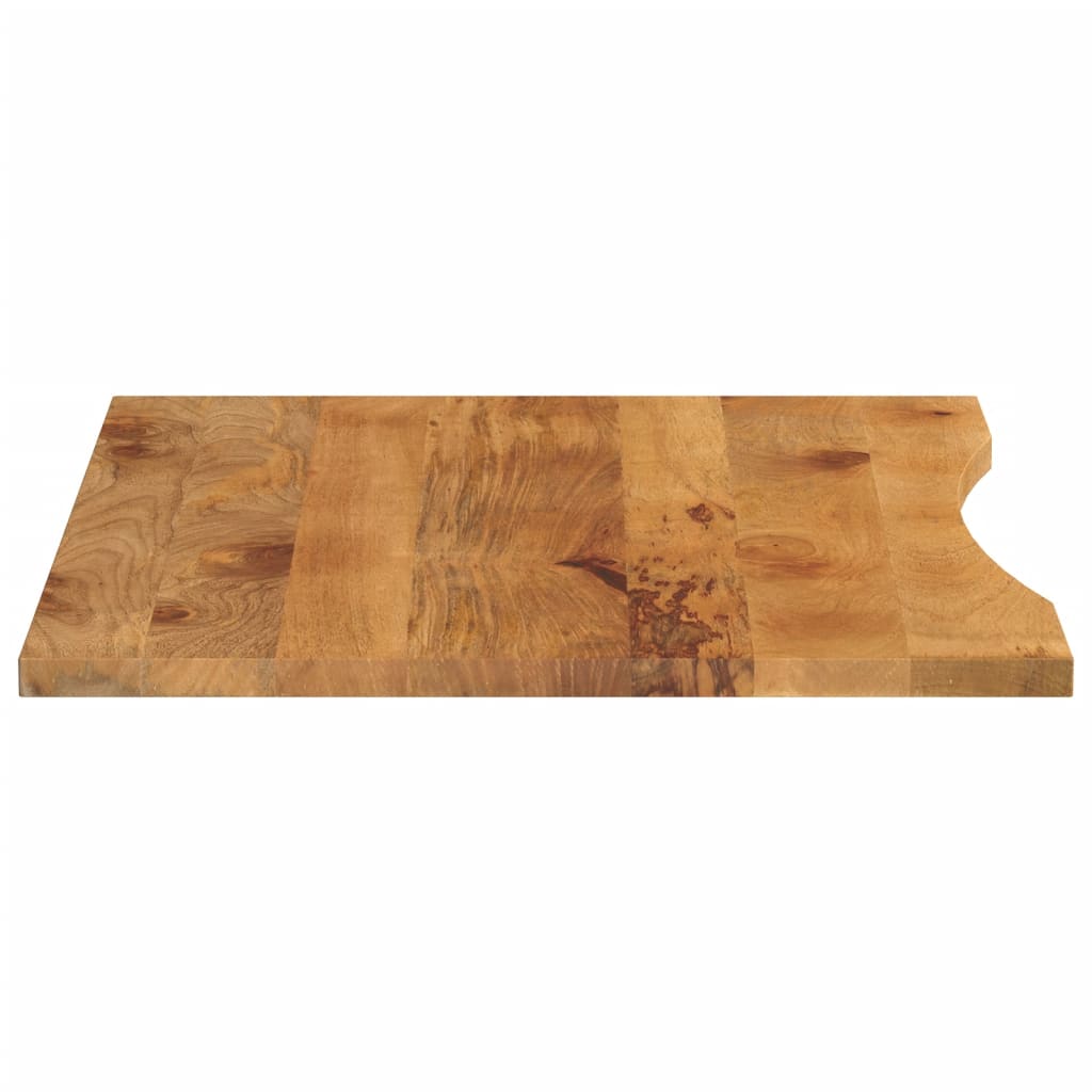 Piano Scrivania con Curva 110x80x2,5cm Massello Grezzo di Mango