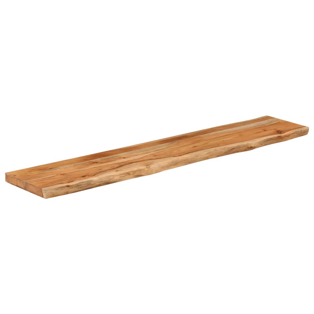 Mensola Muro 110x20x2,5cm Rettangolare Legno Acacia Bordi Vivi