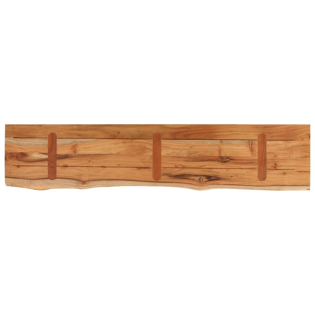Mensola Muro 120x20x2,5cm Rettangolare Legno Acacia Bordi Vivi
