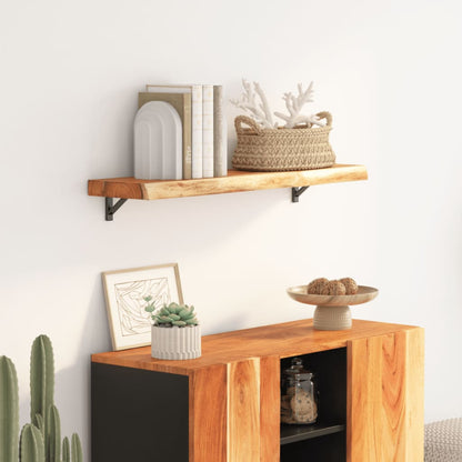 Mensola a Muro 90x30x2,5cm Rettangolare Legno Acacia Bordi Vivi