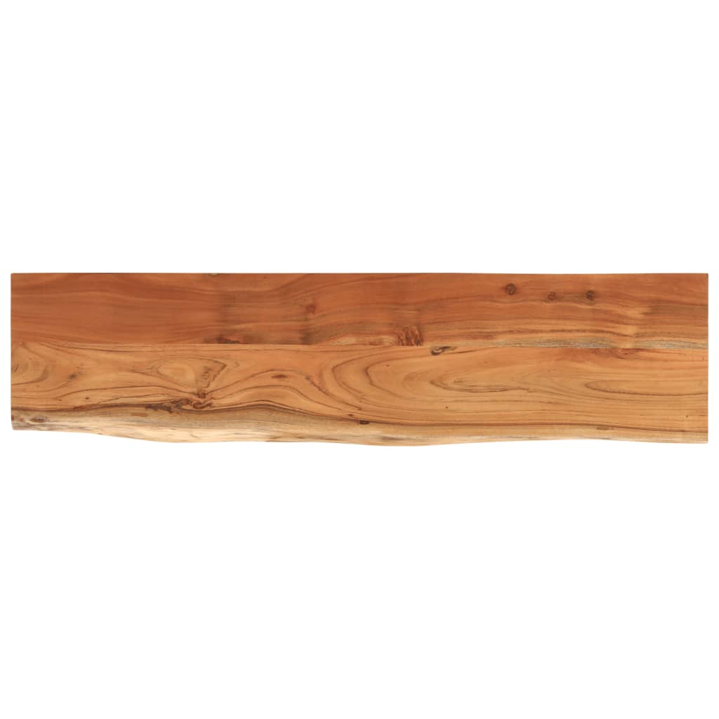 Mensola Muro 120x30x2,5cm Rettangolare Legno Acacia Bordi Vivi