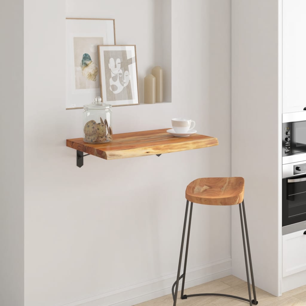 Mensola a Muro 60x40x2,5cm Rettangolare Legno Acacia Bordi Vivi