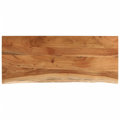 Piano Tavolo 100x40x2,5 cm Rettangolare Legno Acacia Bordi Vivi