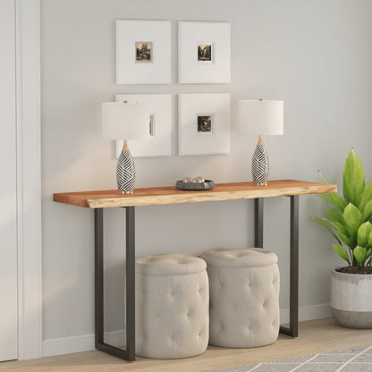 Piano Tavolo 120x40x2,5 cm Rettangolare Legno Acacia Bordi Vivi