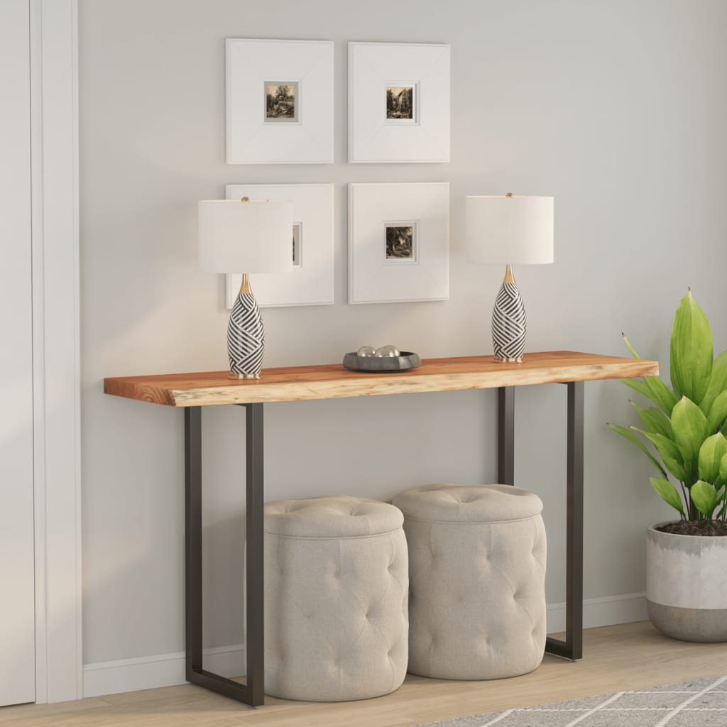 Piano Tavolo 160x40x2,5 cm Rettangolare Legno Acacia Bordi Vivi
