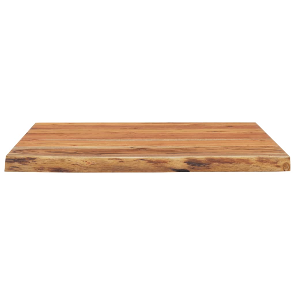 Piano Scrivania 80x80x2,5cm Quadrato Massello Acacia Bordi Vivi