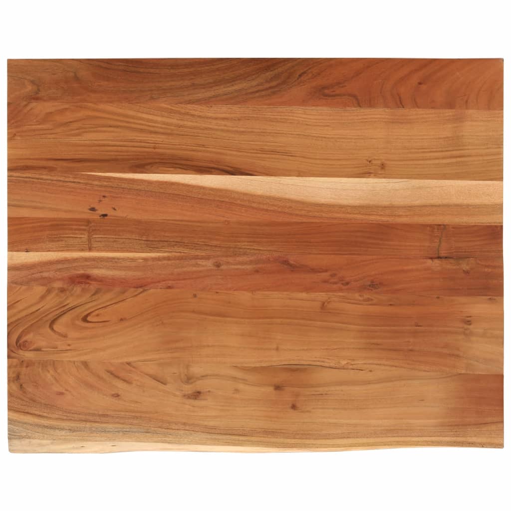 Piano Scrivania 100x80x2,5 Rettangolare Legno Acacia Bordi Vivi