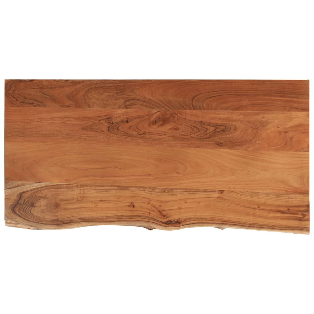 Piano Tavolo 80x40x3,8 cm Rettangolare Legno Acacia Bordi Vivi