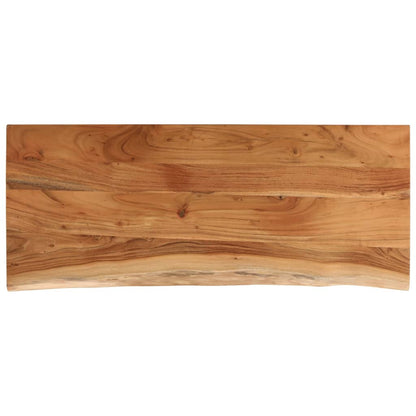 Piano Tavolo 100x40x3,8 cm Rettangolare Legno Acacia Bordi Vivi