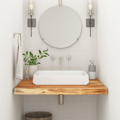 Piano Bagno 60x60x3,8 cm Quadrato Legno Massello di Acacia
