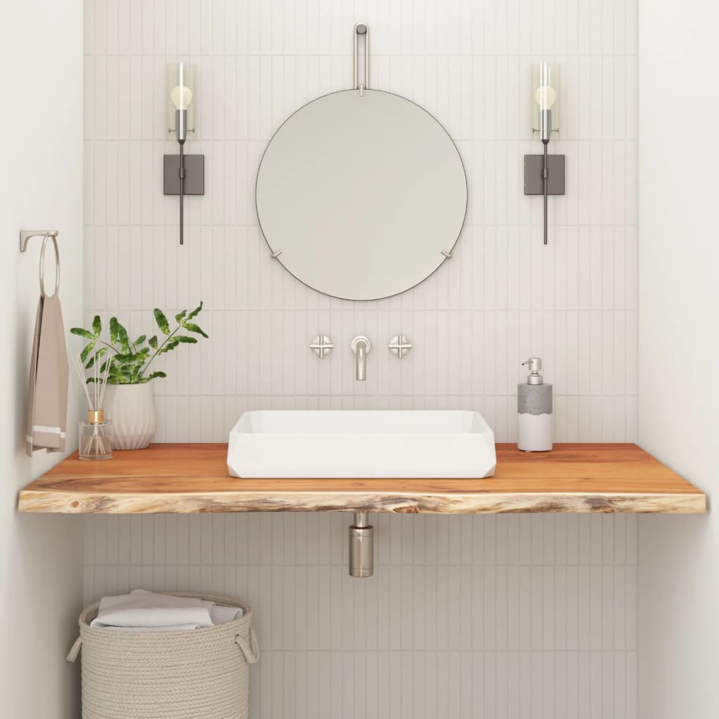 Piano Bagno 100x60x3,8 cm Rettangolare Legno Massello di Acacia