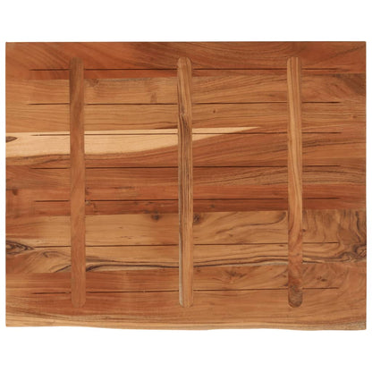 Piano Scrivania 90x80x3,8 Rettangolare Legno Acacia Bordi Vivi