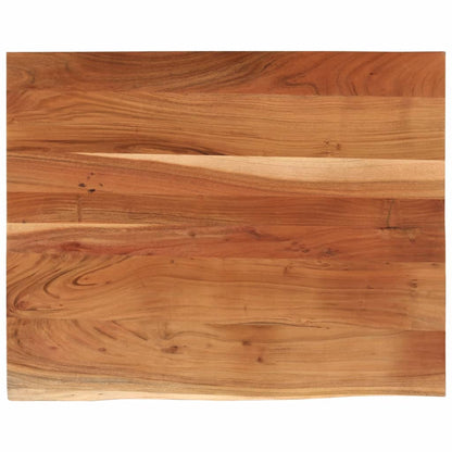 Piano Scrivania 100x80x3,8 Rettangolare Legno Acacia Bordi Vivi