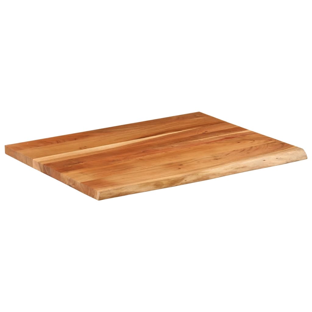 Piano Scrivania 100x80x3,8 Rettangolare Legno Acacia Bordi Vivi