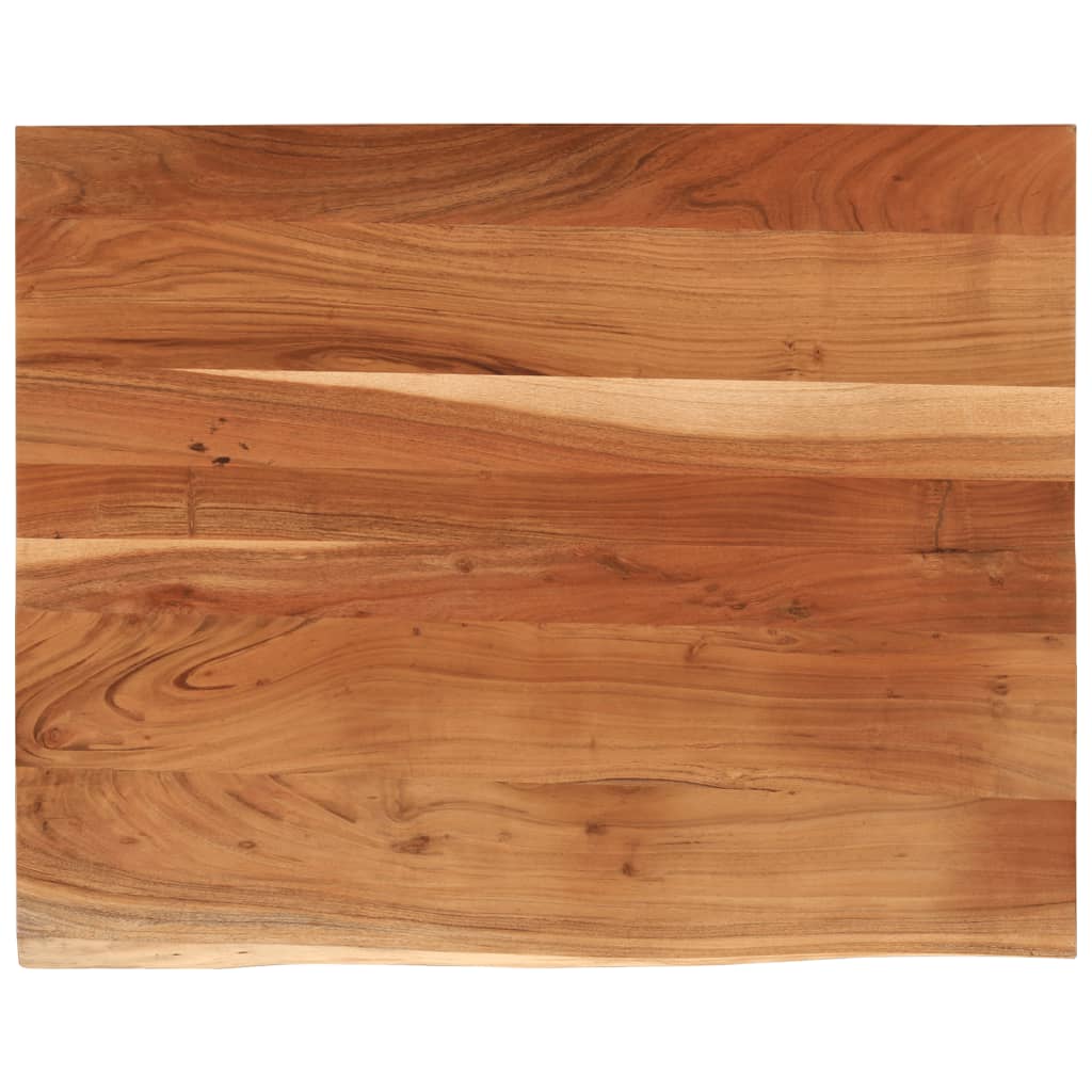 Piano Scrivania 110x80x3,8 Rettangolare Legno Acacia Bordi Vivi