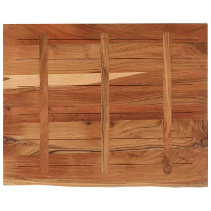 Piano Scrivania 110x80x3,8 Rettangolare Legno Acacia Bordi Vivi