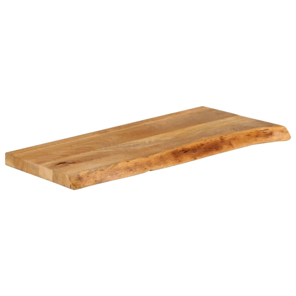Piano Tavolo Bordi Vivi 80x20x2,5 cm Legno Massello di Mango