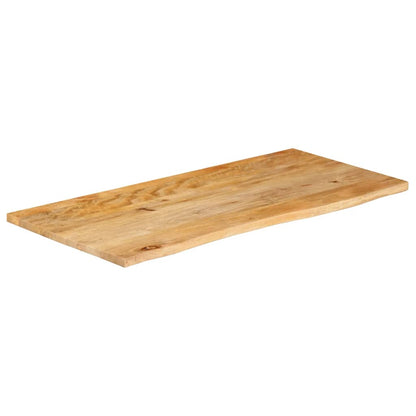 Piano Tavolo Bordi Vivi 110x60x2,5cm in Legno Massello di Mango