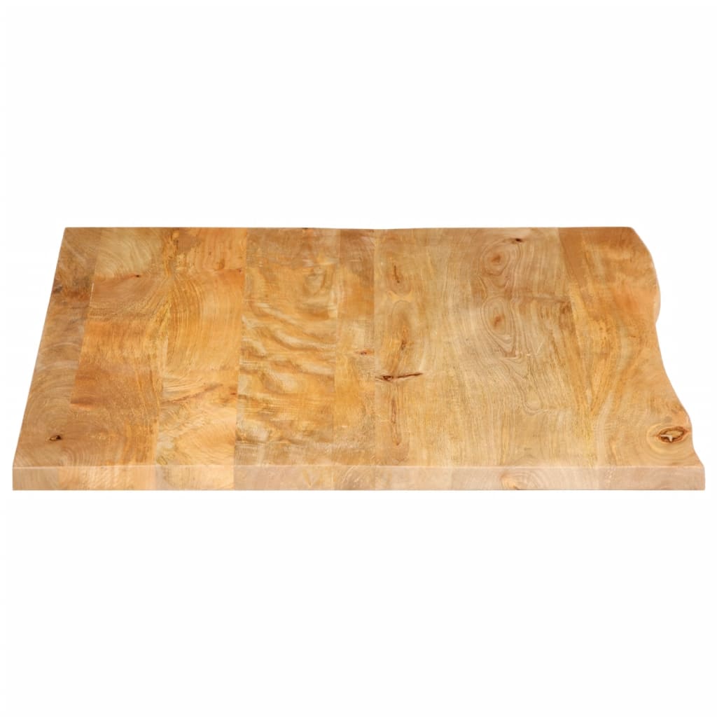 Piano Tavolo Bordi Vivi 90x80x2,5 cm in Legno Massello di Mango