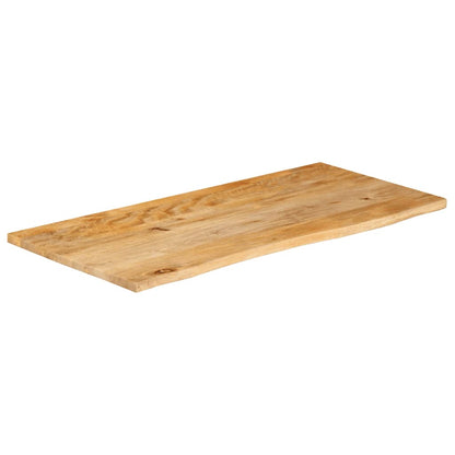 Piano Tavolo Bordi Vivi 110x60x3,8cm in Legno Massello di Mango