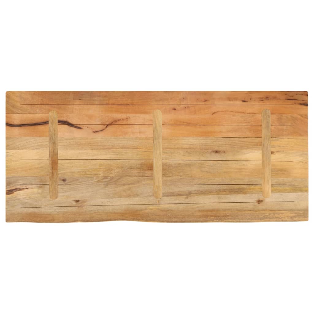 Piano Tavolo Bordi Vivi 140x60x3,8cm in Legno Massello di Mango