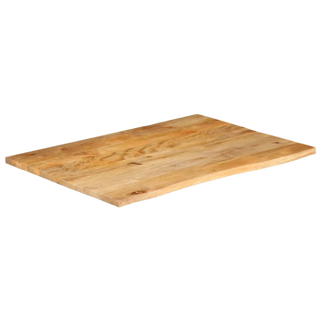 Piano Tavolo Bordi Vivi 100x80x3,8cm in Legno Massello di Mango