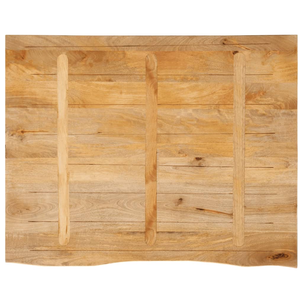 Piano Tavolo Bordi Vivi 100x80x3,8cm in Legno Massello di Mango