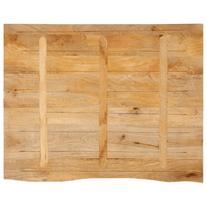 Piano Tavolo Bordi Vivi 100x80x3,8cm in Legno Massello di Mango